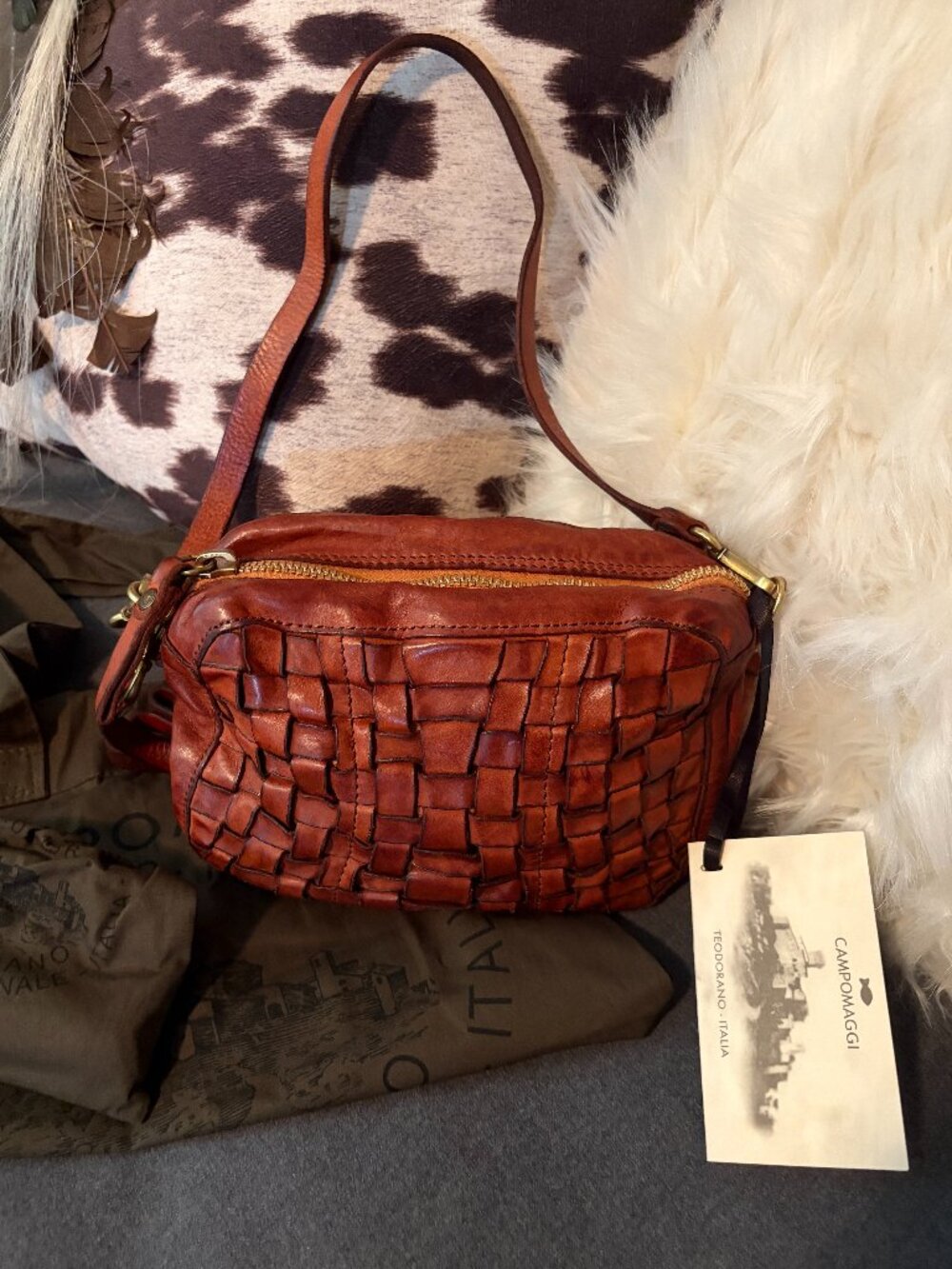 Campomaggi Mini Woven Leather Bag